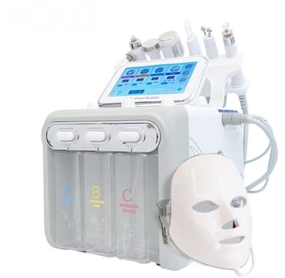 DIMICO - Huidverjongingsapparaat - Gezichtsmasker LED - Gezichtsmaskers verzorging - Gezichtsmachine ultrasoon reiniger - 6 in 1