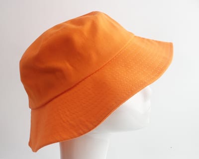 Bucket Hat - Effen 100% Katoen - UV Bescherming - Vissershoed - Unisex - Tweekanten Gebruik - Oranje