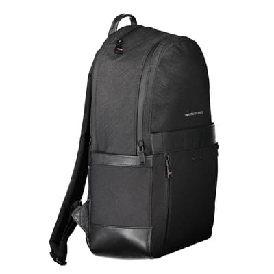 Tommy Hilfiger Luxe Stadsrugzak – Geschikt voor A4 – Laptopvak – Hoogwaardig Polyester – Zilverkleurige Details – Modern & Functioneel – Unisex