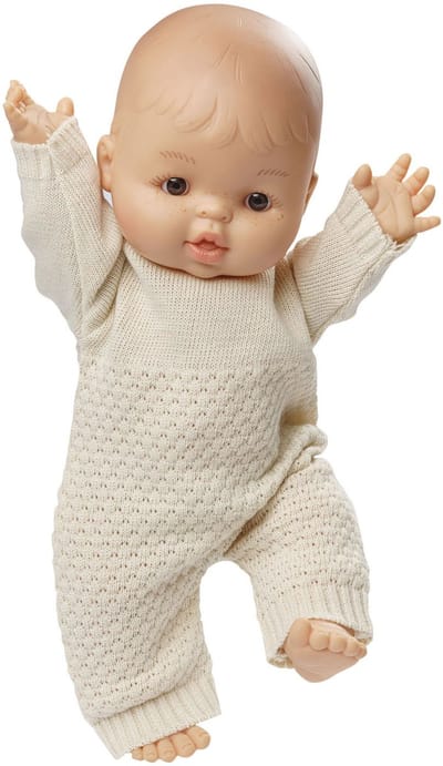 Meisjes Babypop met Gebreide Romper - 34cm