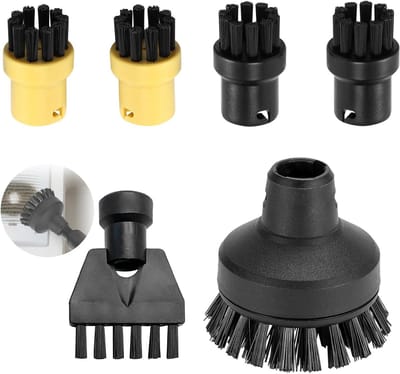 Ronde Borstelset voor Stoomreinigers, 6 Stuks, Accessoires voor Kärcher SC1 tot SC7, Borstels voor Grondige Reiniging