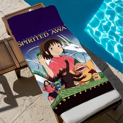 Anime S-Spirited A-Away Handdoek Zwembad Strandhanddoek Draagbaar Snel Sneldrogend Zand Buiten Reizen Zwemdeken Dunne Mat Badhanddoeken 50x100cm(20x40in)
