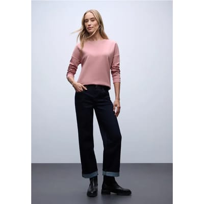 Shirt met geribd detail