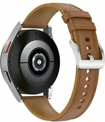 By Qubix - 22mm - Luxe leren bandje - Lichtbruin - geschikt voor Huawei Watch 3 / 4 / 5 (pro) - 46mm & geschikt voor Huawei Watch GT / GT 2 / GT 3 (pro) / GT 4 (pro) / GT 5 (pro) / GT 6 (pro) 46mm / Ultimate / Ultimate 2