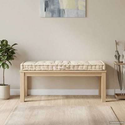 vidaXL - Palletvloerkussen - 120x40x7 - cm - katoen - beige