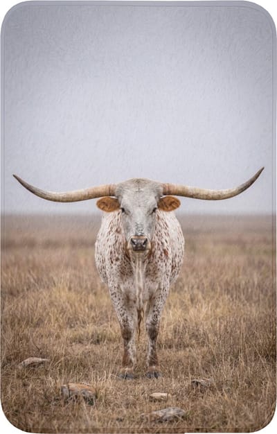 WC mat 50x80 cm - Antislip - Longhorn - Grasveld - Dier - Toiletmat - Vloermat - Douchemat - Toilet tapijt - Toiletmatten