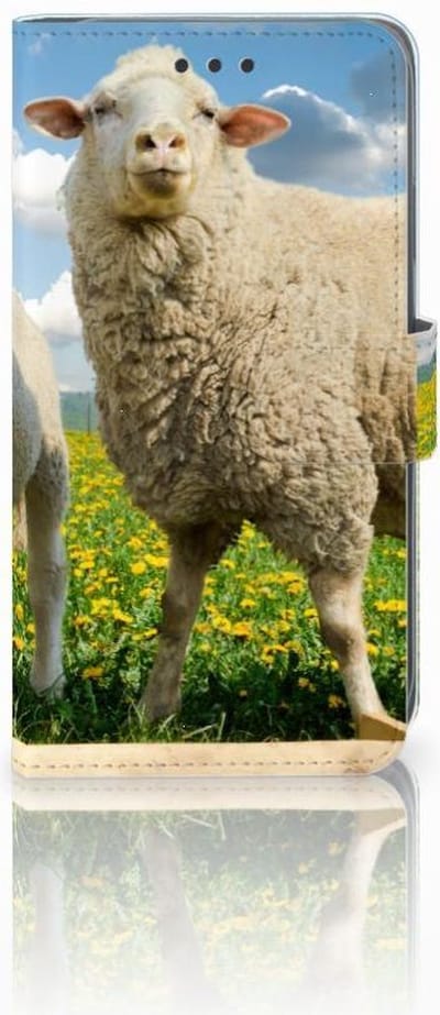 Apple iPhone Xr Telefoonhoesje met Pasjes Schaap en Lammetje