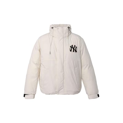 MLB Basic Serie FW22 Opstaande Kraag Met Capuchon Warme Winddichte Donsjas Kort Herenjassen Wit 3ADJB1126-50CRS XS white