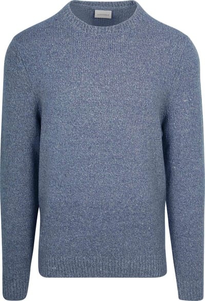 Suitable Pullover Boiled Wool Blauw - Maat XXL - Heren - Sweater