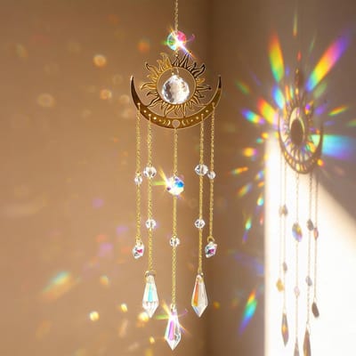 Kleurige Kristallen Raamdecoratie voor Thuis en Tuin - Hangende Regenboog Sun Catcher voor Feestdagen en Evenementen