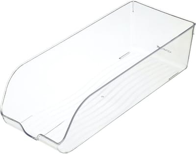 Famanu - Blikjeshouder voor koelkast – transparante plastic houder (34,5x14x9,5 cm) – ideaal voor blikjes