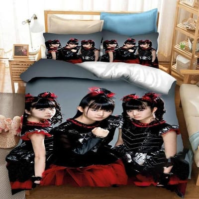 BABYMETAL Rockband Beddengoedset Jongens Meisjes Eenpersoons Tweepersoons Queen Size Dekbedovertrek Kussensloop Bed Kinderen Volwassenen Hometextiel aanpasbaar 70x133cm 2pcs