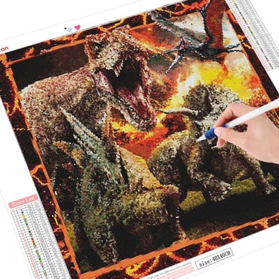 Diamant borduurwerk dinosaurus volledige ronde schilderij nieuwe aankomst woondecoratie 30x30CM
