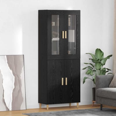 vidaXL - Highboard - Zwart - Eiken - 69,5 - x - 34 - x - 180 - cm