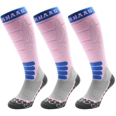 Poederbaas Skisokken Dames - Merinowol Pro - 3-pack Powder Rose - Maat 39/42