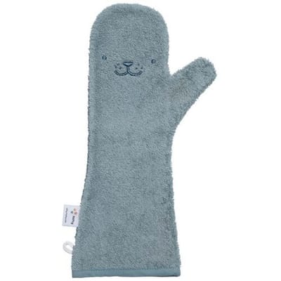 Nifty - The Original Baby Shower Glove – baby douche handschoen voor beter grip op je baby bij het douchen - origineel kraamcadeau - lange baby washand - Blueberry