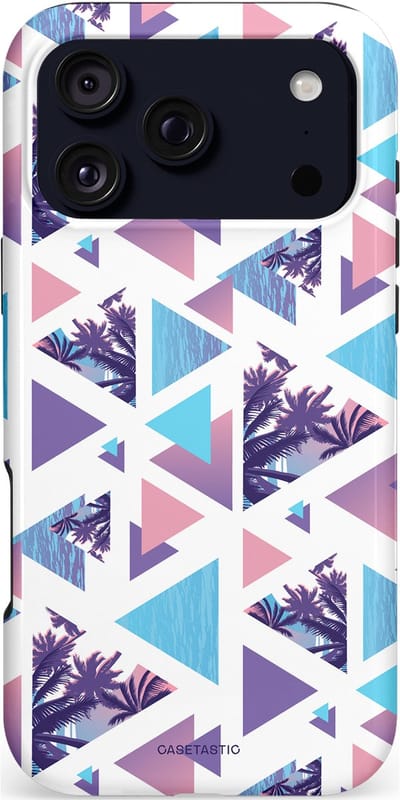 Casetastic hoesje geschikt voor Apple iPhone 17 Pro Max - MagSafe - Dubbellaagse bescherming - Zomervibe geometrie - Fashion Case - Wit Lavendel Lichtblauw Lichtgrijs