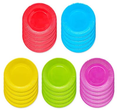 Kleurige Wegwerpborden 18 cm - 50 Stuks Ronde Papieren Dessertborden
