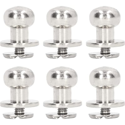 200 Sets Knop Stud 9x8mm Sterk Koper Glanzend Rond Hoofd Brede Toepassing Chicago Schroeven voor