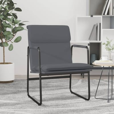 vidaXL - Loungestoel - 55x64x80 - cm - kunstleer - grijs