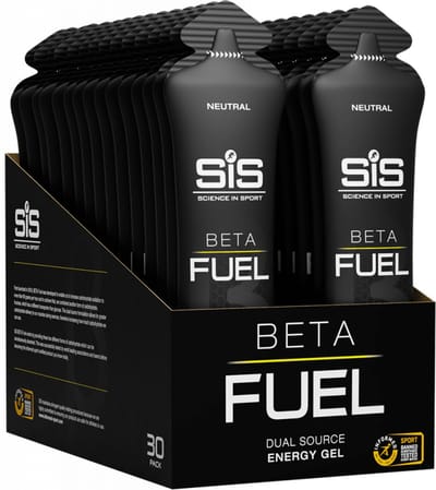 Science in Sport - SIS Beta Fuel - Dual Source energy gel - Neutraal smaak - 1 : 0,8 Maltodextrine Fructose verhouding - 40 gram koolhydraten per gel - 30 x 60ml