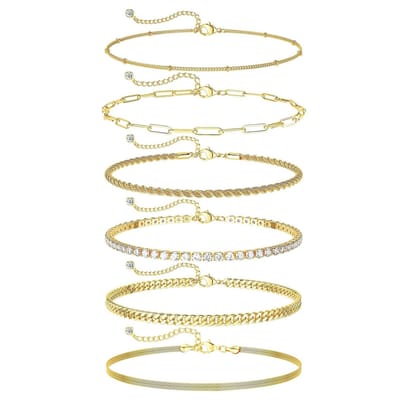Dailygoody - Gouden enkelbandje - Waterdicht - Sierlijk design - 14 karaat verguld - Gelaagde Cubaanse schakels - Perfect voor elke gelegenheid