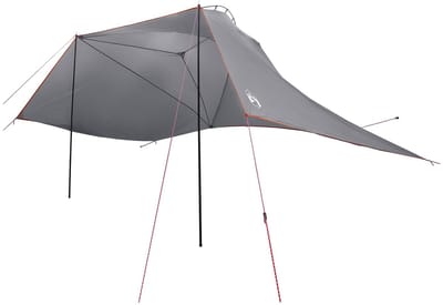 vidaXL - Auto - Tent - 350 - x - 250 - cm - Grijs - en - Oranje - Polyester - en - Staal