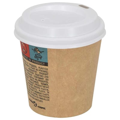 vidaXL - Papieren - koffiebekerdeksels - Ø60 - mm - 4oz - 1000 - st - kunststof - wit