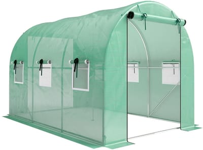 REDOM - Foliekas - Met Oprolbare Dubbele Deur En 6 Gaasramen - Stalen Frame - Groen - 300 X 200 X 200 Cm