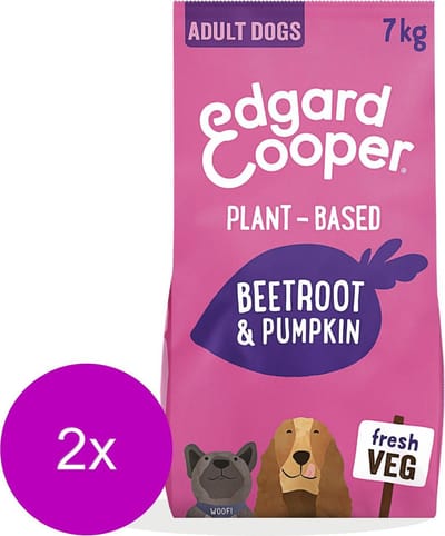Edgard & Cooper Plantbased Adult Rode Biet&Pompoen - Hondenvoer - 2 x 7 kg