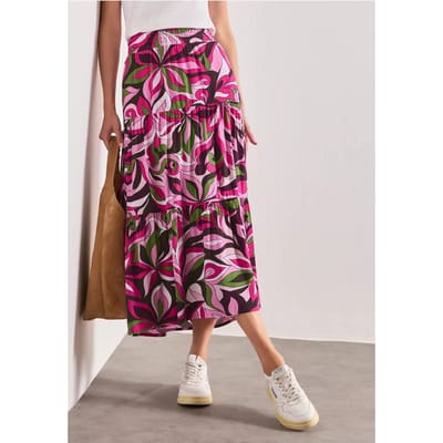 Maxirok met volants en print