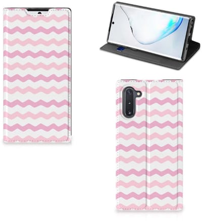 Samsung Galaxy Note 10 Hoesje met Magneet Waves Roze