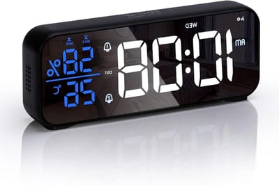 Digitale Wekker - LED Klok - Wakker Worden - Volumeregeling - 16.5 cm - Zwart