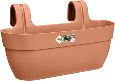 Elho Vibia Campana Easy Hanger L 46 - Balkonbak met Ophanghaken - 100% Gerecycled Plastic - Ø 46.0 x H 26.5 cm - Terra