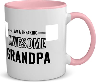 Akyol - i am a freaking awesome grandpa koffiemok - theemok - roze - Opa - de meest geweldigste opa - verjaardagscadeau - verjaardag - cadeau - cadeautje voor opa - opa artikelen - kado - geschenk - gift - 350 ML inhoud
