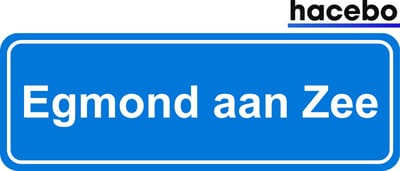 Hacebo - Plaatsnaam Sticker - 29x10 CM - Egmond aan Zee sticker - Verkeersborden sticker - grappige cadeaus - Egmond aan Zee