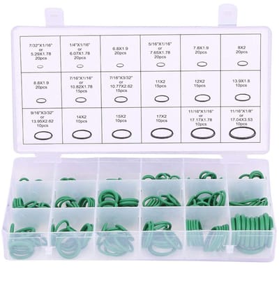 Dailygoods - Auto O-ringen Kit - 270 stuks - Rubberen Afdichting - Groen - Diverse Toepassingen - Geschikt voor Auto en Huishoudelijke Apparaten