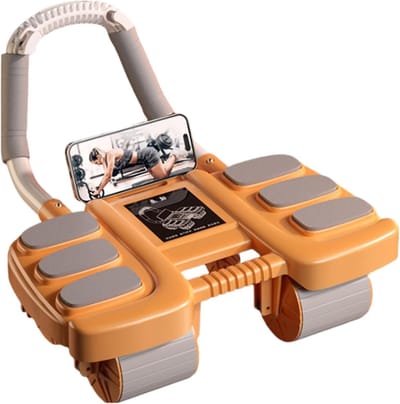 Buikspierroller - Abdominale trainer - Core training - Automatische terugslag - 42 cm lengte - Oranje