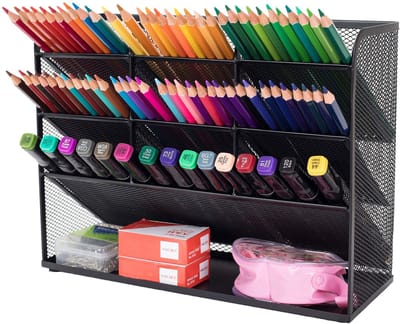Dailygoods- Bureau-organizer Hoogwaardig Metaal - Multifunctionele Pennenhouder - Desk Organizer - Bureau Accessoires - Ruimtebesparend - Antislip Voetjes