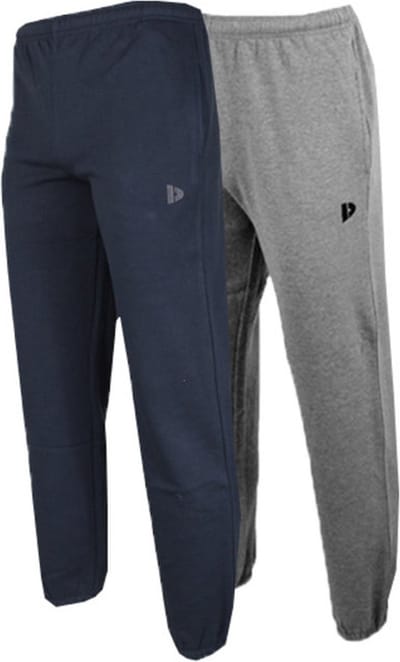 2-Pack Donnay - Joggingbroek met elastiek (Alec) - Sportbroek - Heren - Navy/Silver-marl (256) - maat XXL