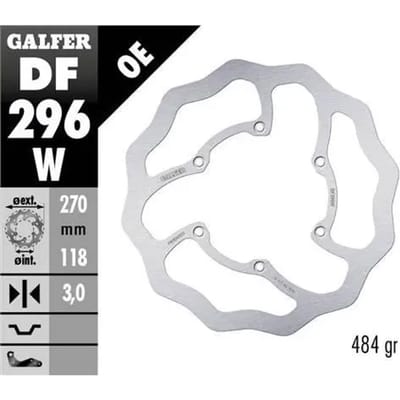 Vaste remschijf voor Galfer Wave Tsunami YZ/YZF 250 21-