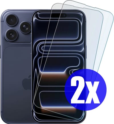 Screenprotector geschikt voor iPhone 17 Pro - Gehard Glas - Tempered Glass Armor Screen Cover - 2 Stuks