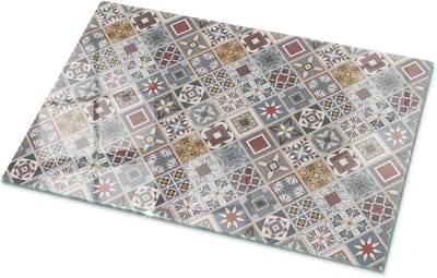 Glazen Tafelblad - Tafel Vervanging Glas - Eettafel Gebruik - Hittebestendig Gelaagd - 100x70 cm - Mozaïek Patroon
