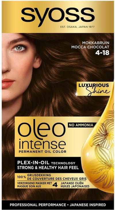Syoss Oleo Intense - Haarverf - 4-18 - Mokka Bruin - 115ml x 3