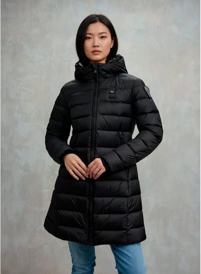 Blauer Agnes lange jas