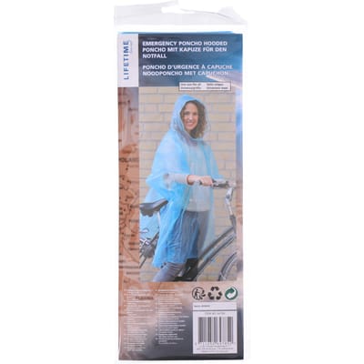 Lifetime Wegwerp poncho met capuchon blauw