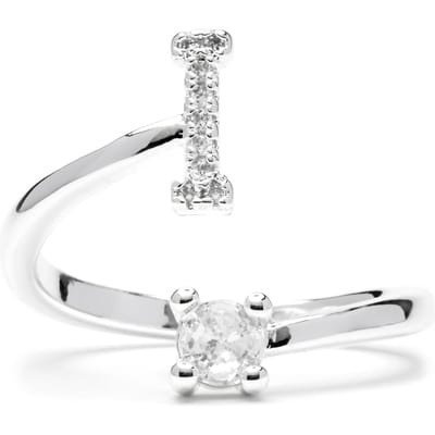 Luxenter Ring met glanzende zirkonia, zilveren afwerking - Alphabet