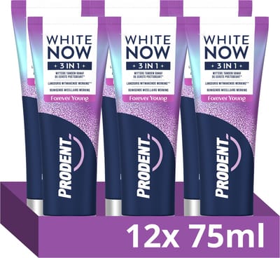 Prodent White Now Tandpasta - 3-in-1 Forever Young - met langdurig witmakende werking** en micellaire reiniging - 12 x 75 ml