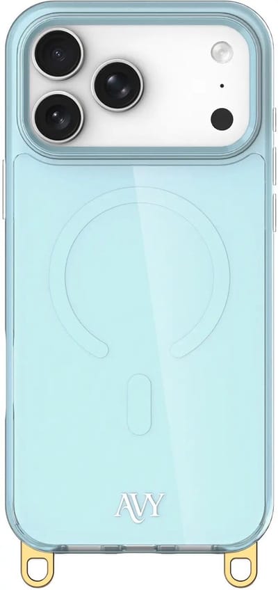 AVY Hoesje geschikt voor Apple iPhone 17 Pro Max | Compatibel met MagSafe | Back Cover | Haakjes voor koord | Blauw