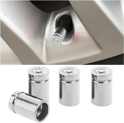 Set van 4 Aluminium Ventieldoppen met Seal voor Auto, Motor, Fiets en Vrachtwagen - Bescherming en Stijl voor Bandenventielen (Wit)